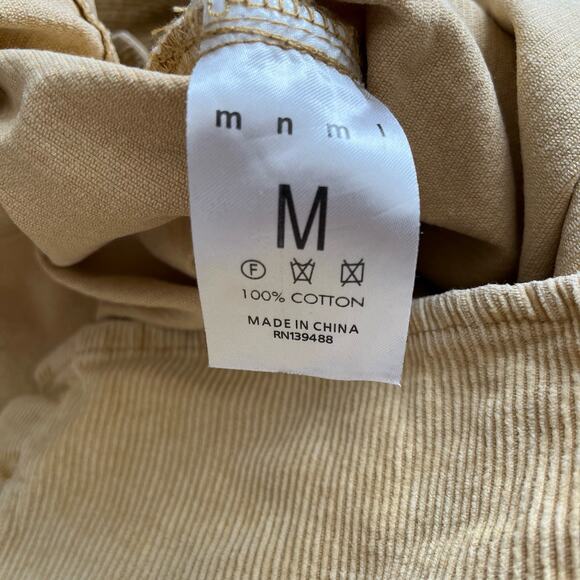 mnml Corduroy Shirt Men's Size Medium M Gold Yellow 100% Cotton Button Up - Picture 7 of 7